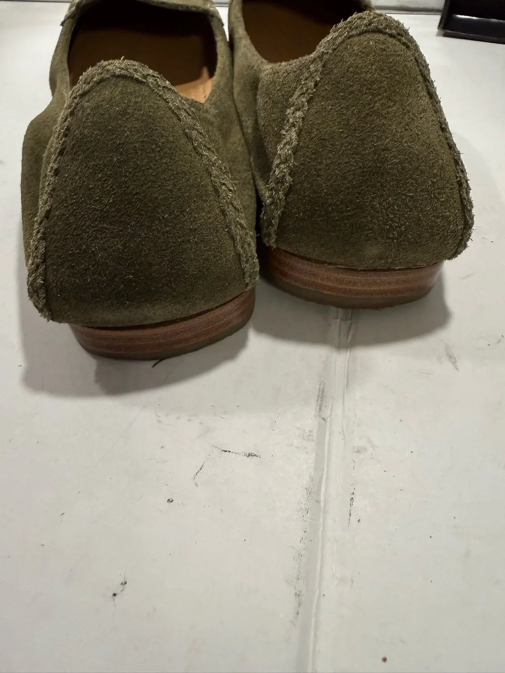 Cole Haan NikeAir Collab Candyce Green Suede Loafers Sz 7 Box Flats Moccasin